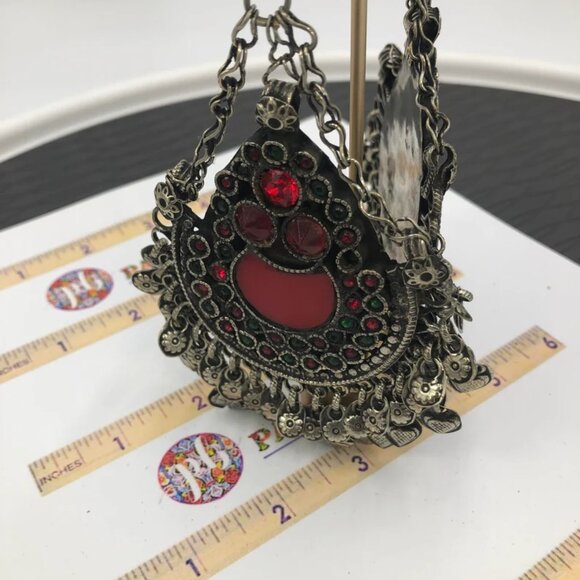 Tribal Dangle Earrings, Massive Earrings, Ethnic Kuchi Earrings, Boho Earrings - Picture 3 of 6